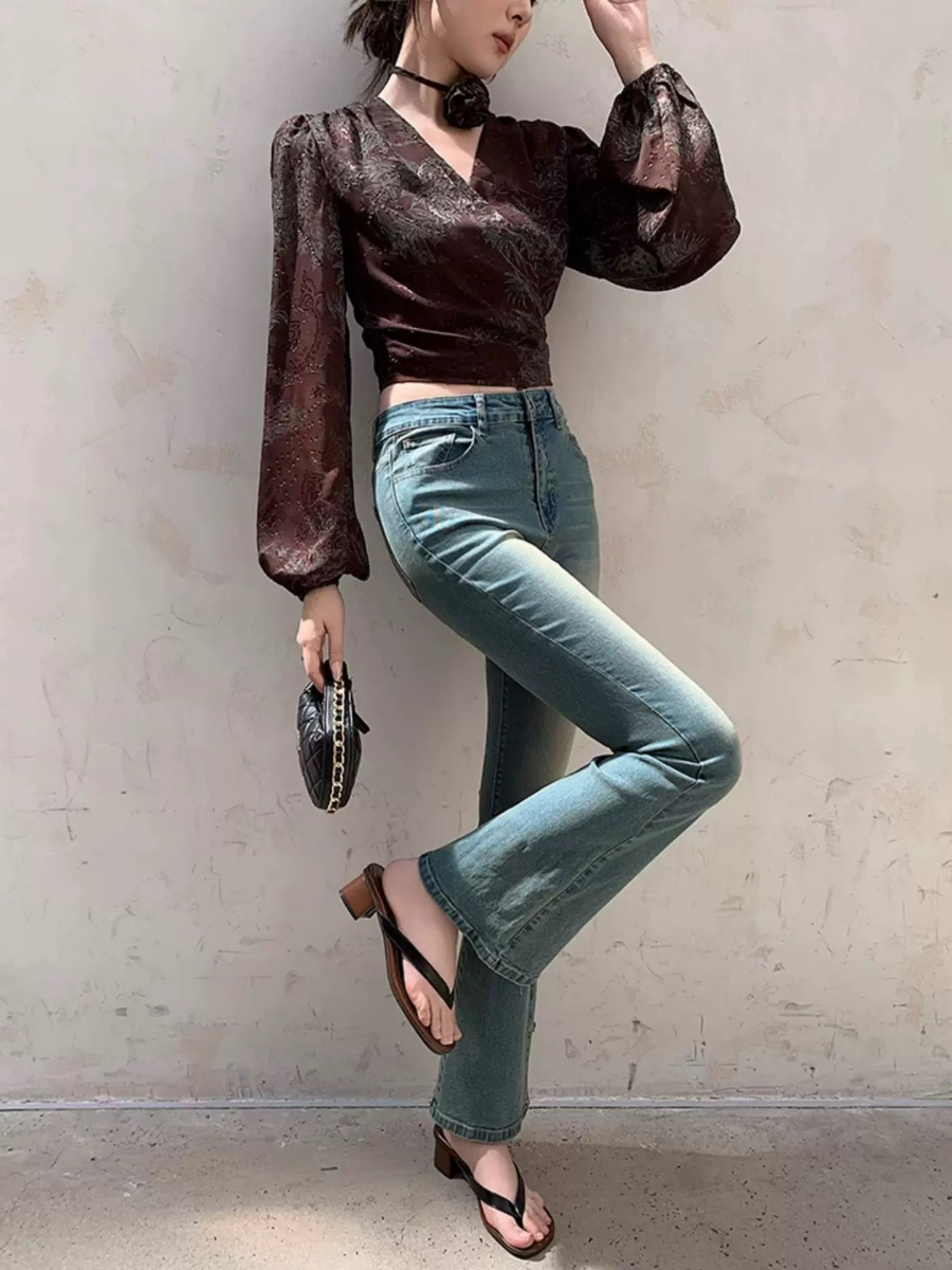 Yu Da Floral Wrap Top