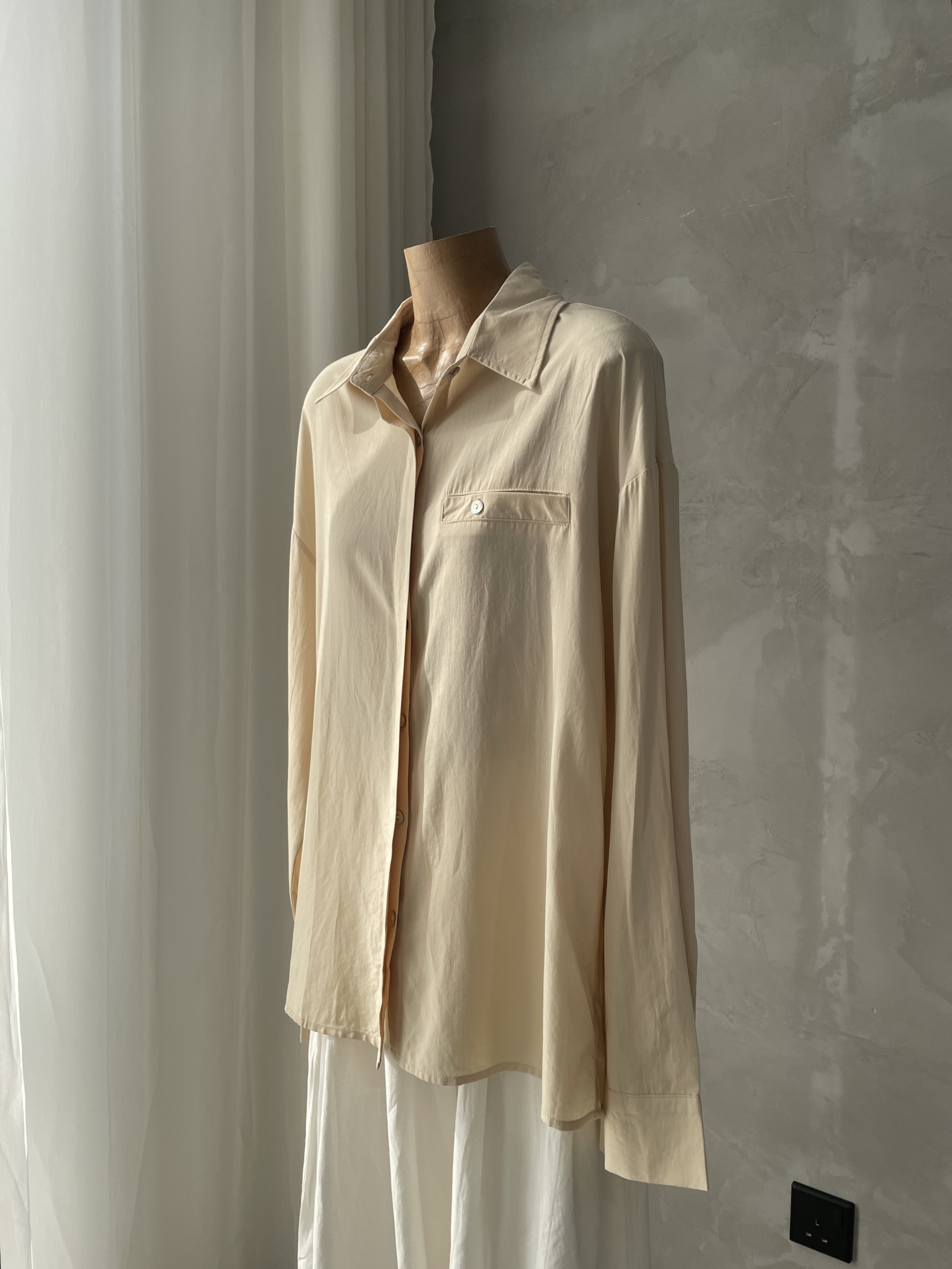 Heloise Shirt with Fake Pocket (Discounted-Free size)-The Black Bow-