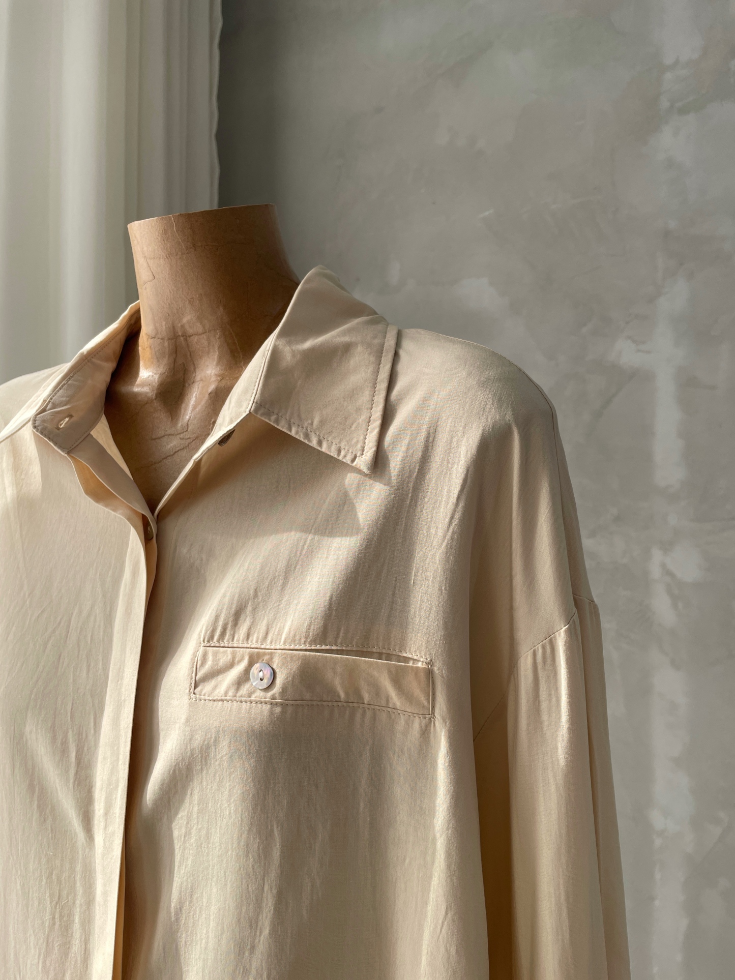 Heloise Shirt with Fake Pocket (Discounted-Free size)-The Black Bow-