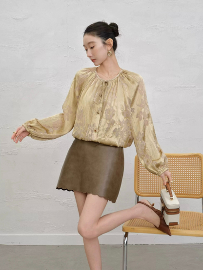 Yu Ding Puff Sleeve Delicate Top
