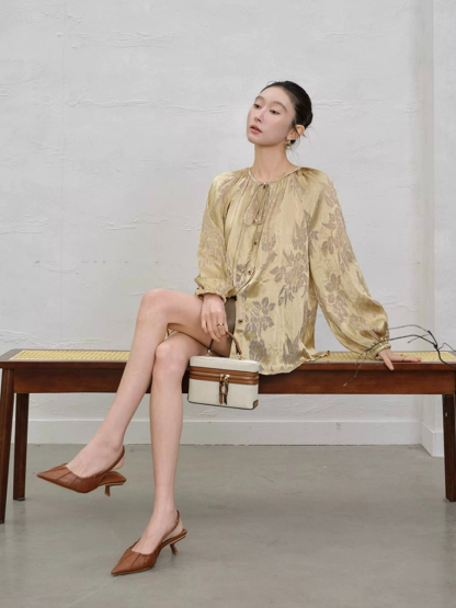 Yu Ding Puff Sleeve Delicate Top