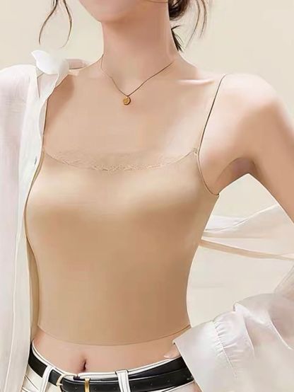 Euphemie Lacey Trim Padded Crop Top