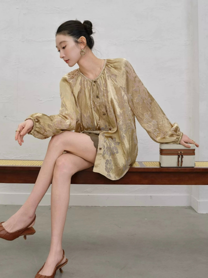 Yu Ding Puff Sleeve Delicate Top