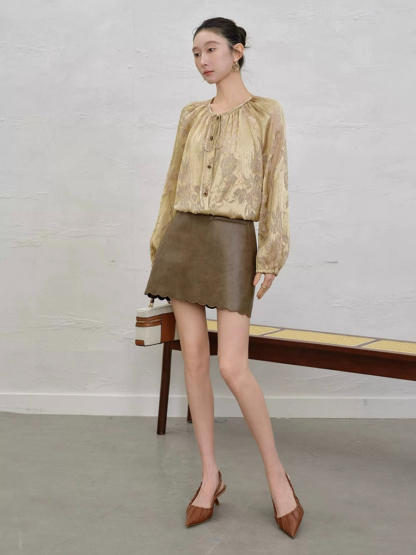 Yu Ding Puff Sleeve Delicate Top