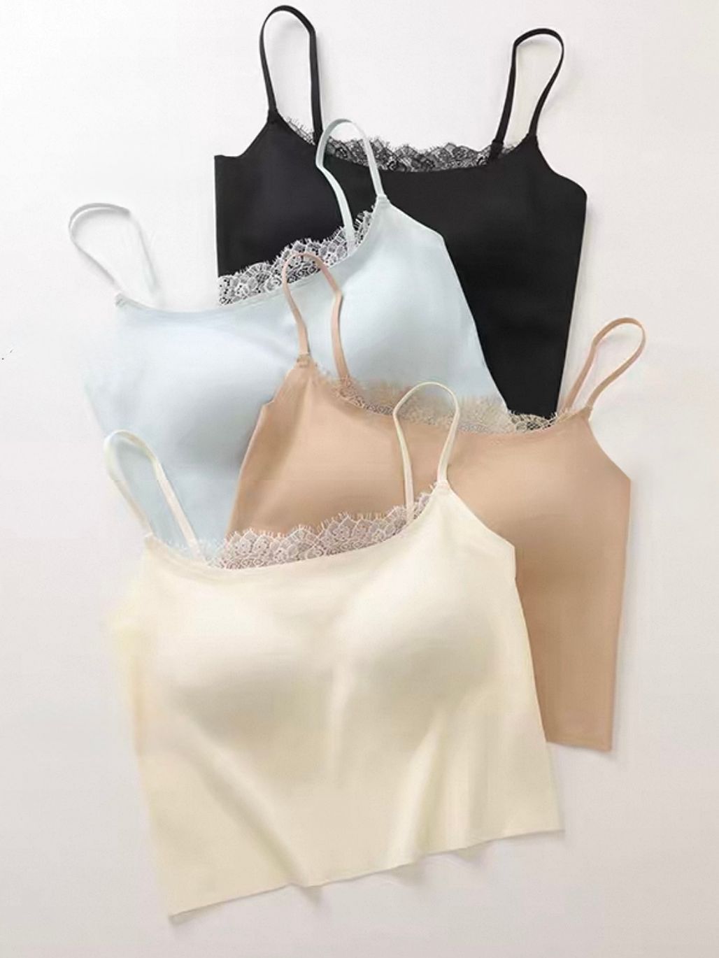Euphemie Lacey Trim Padded Crop Top