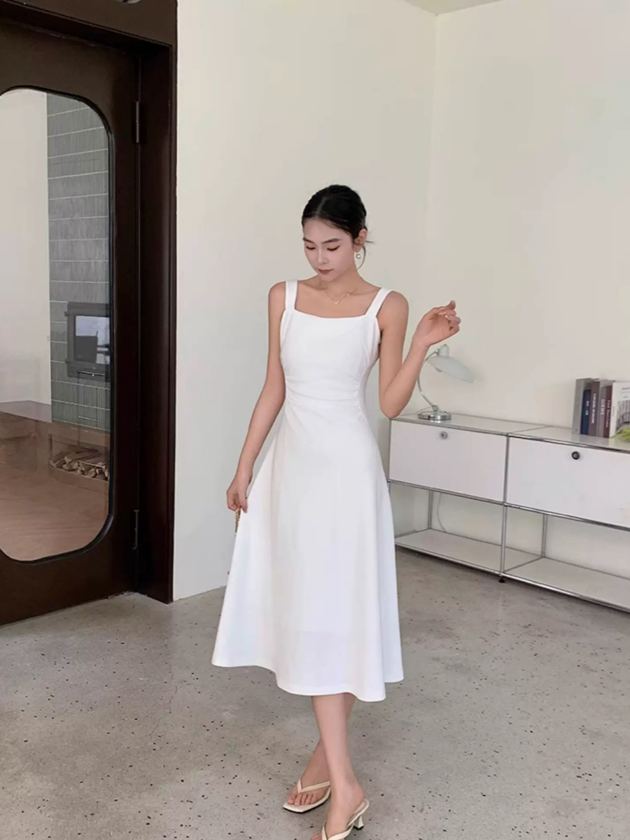 Yana Square Neck A-Line Dress