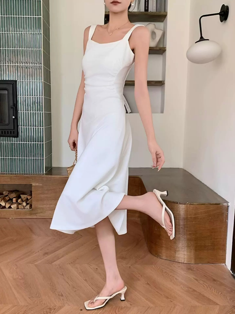 Yana Square Neck A-Line Dress