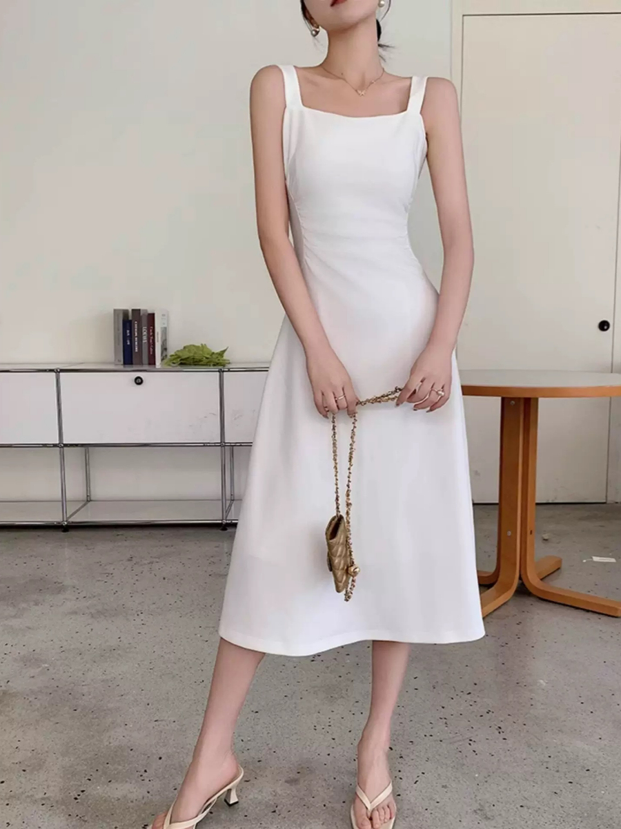 Yana Square Neck A-Line Dress