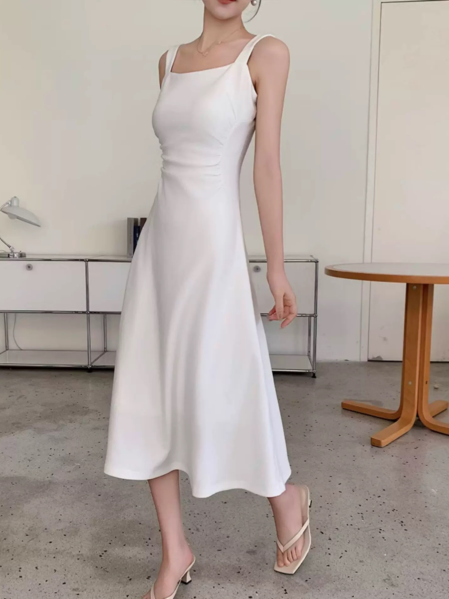 Yana Square Neck A-Line Dress