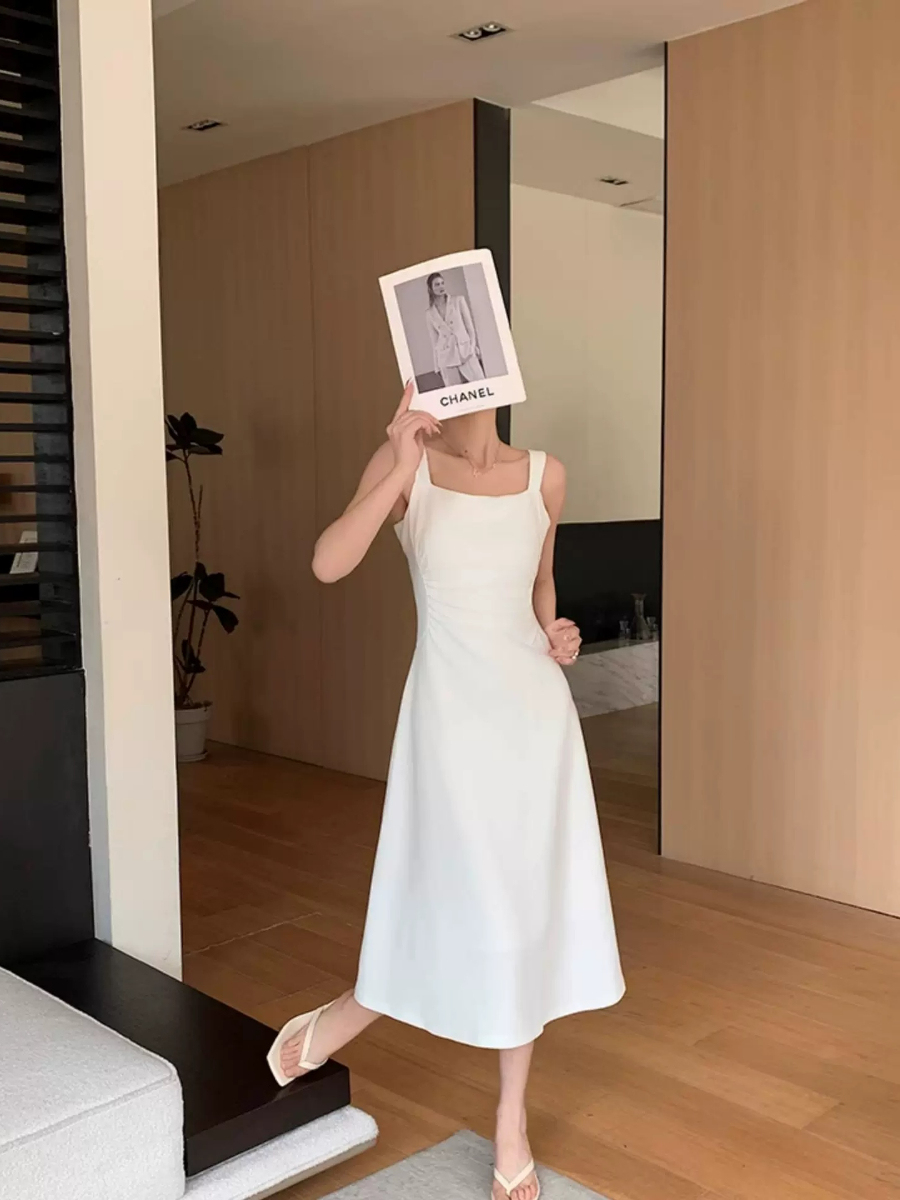 Yana Square Neck A-Line Dress