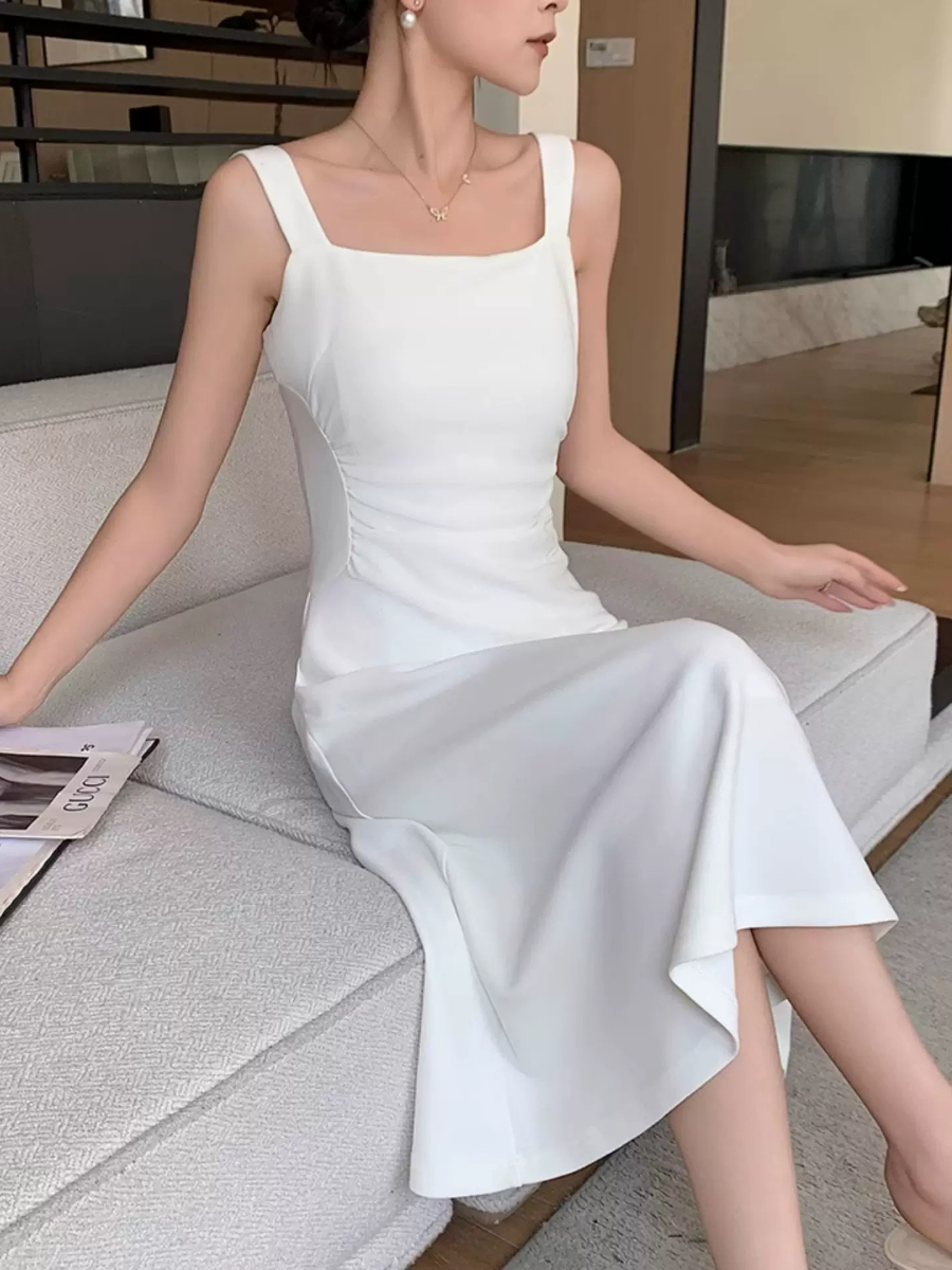 Yana Square Neck A-Line Dress