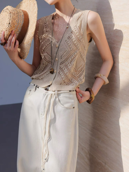 Michal Bold Knit Sleeveless Top