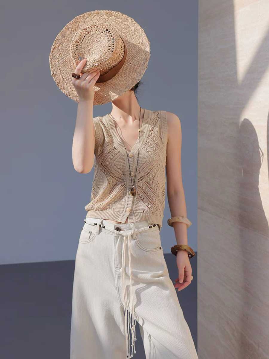 Michal Bold Knit Sleeveless Top