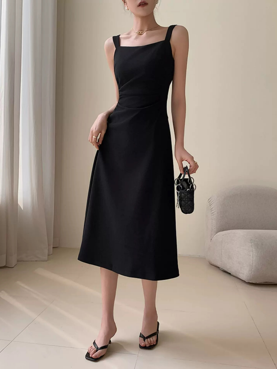 Yana Square Neck A-Line Dress