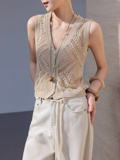 Michal Bold Knit Sleeveless Top