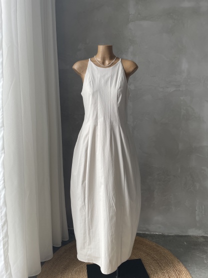 Keyla Halter Neck Dress with Pocket-The Black Bow-