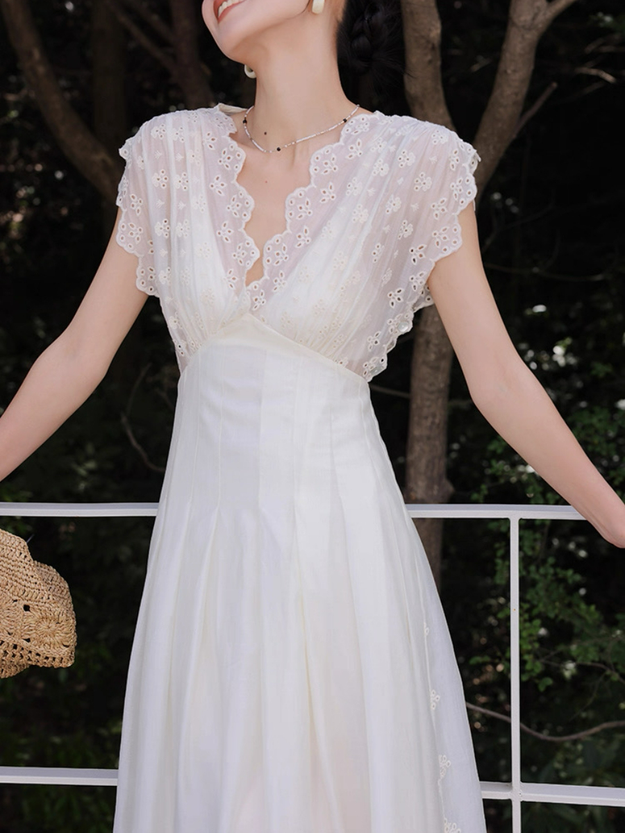 Madelle Lace Crochet V-Neck Dress