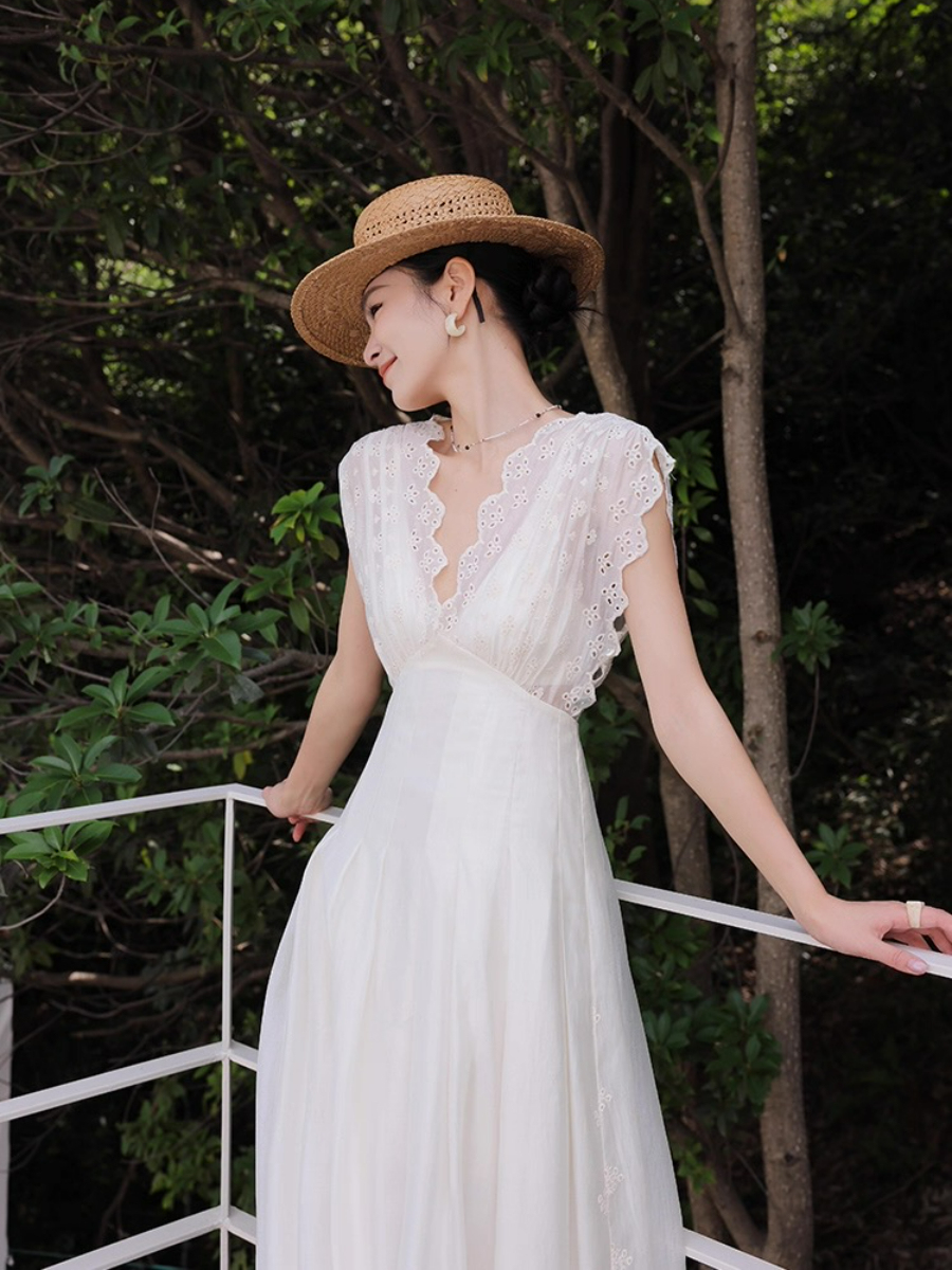 Madelle Lace Crochet V-Neck Dress