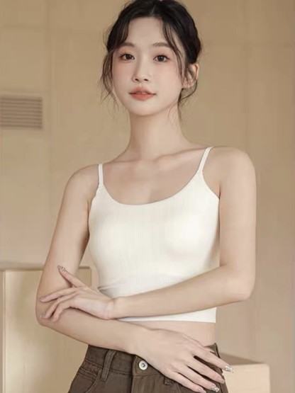 Demi U-Neck Padded Crop Top-The Black Bow-