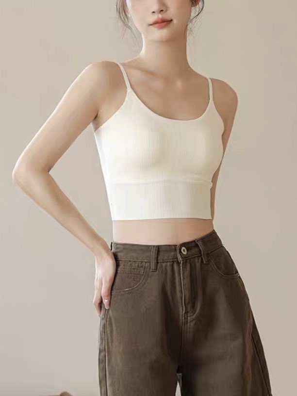 Demi U-Neck Padded Crop Top-The Black Bow-