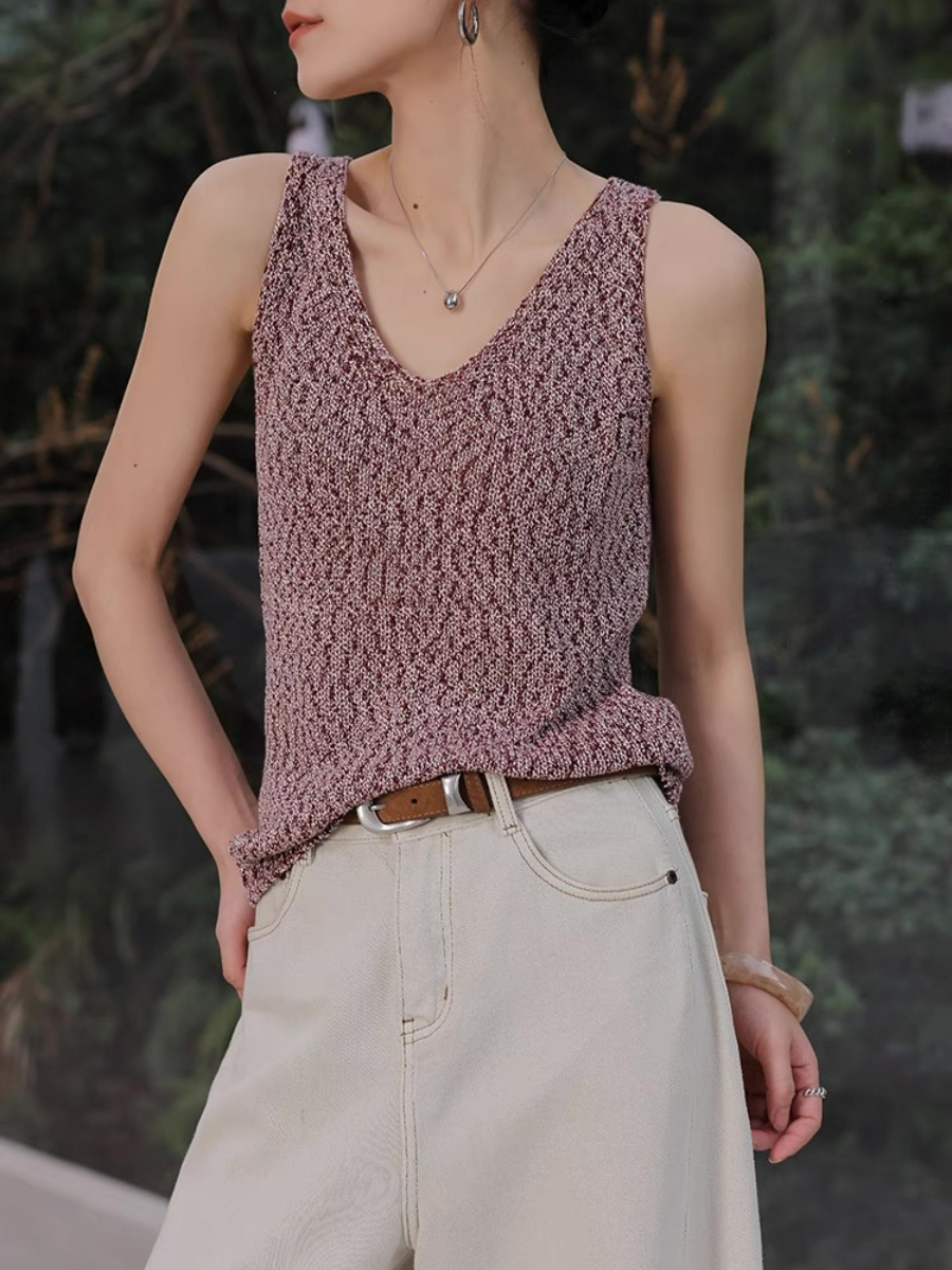 Murphie V-Neck Knit Top