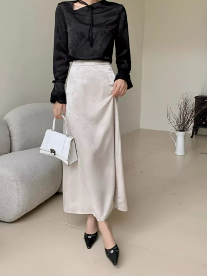 Yu Feng Asymmetric Collar Oriental Top