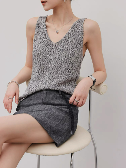 Murphie V-Neck Knit Top