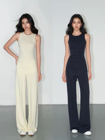 Vachi Asymmetric Longline Top & Soft Drape Pants (Sold Seperately)