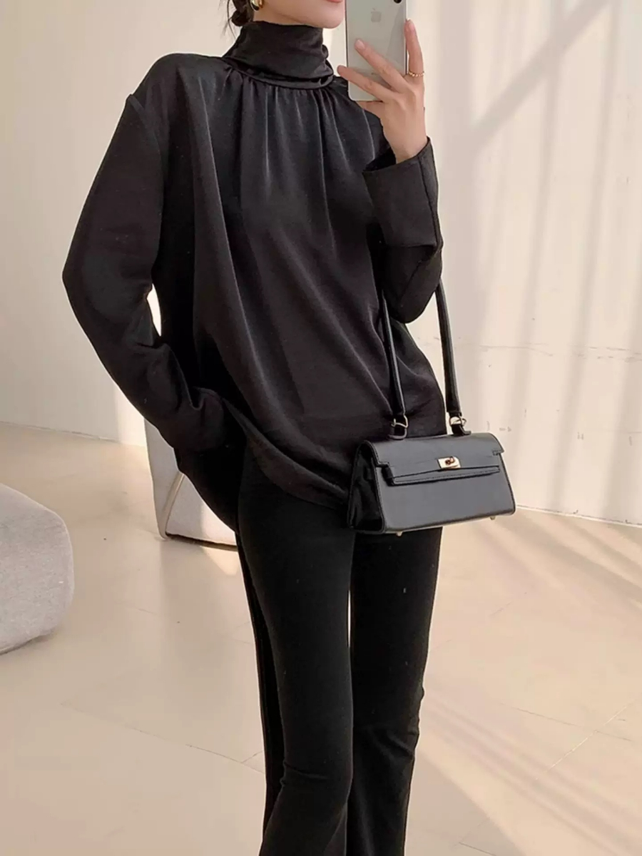 Yvette High Neck Tie Up Shirt