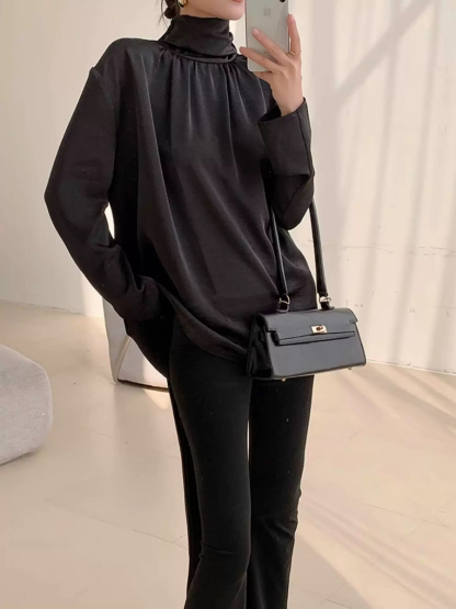 Yvette High Neck Tie Up Shirt