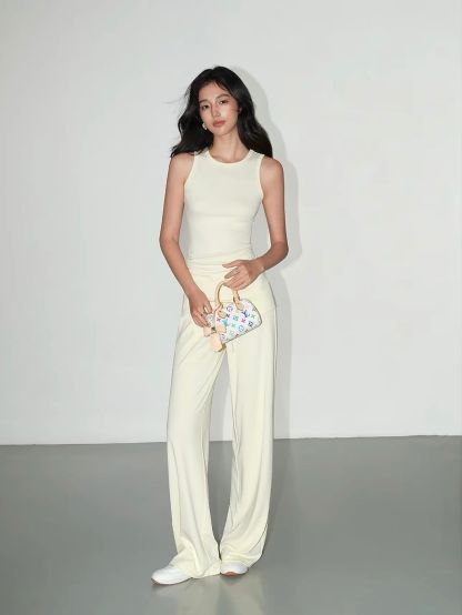 Vachi Asymmetric Longline Top & Soft Drape Pants (Sold Seperately)