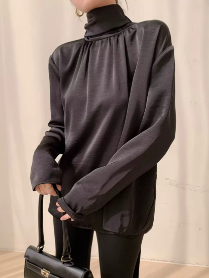 Yvette High Neck Tie Up Shirt