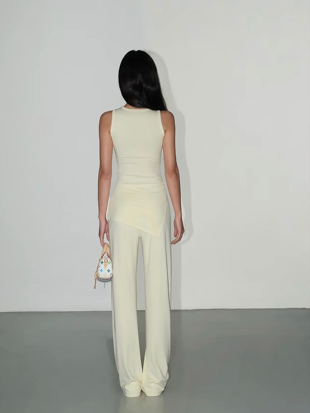 Vachi Asymmetric Longline Top & Soft Drape Pants (Sold Seperately)