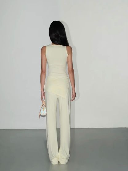 Vachi Asymmetric Longline Top & Soft Drape Pants (Sold Seperately)