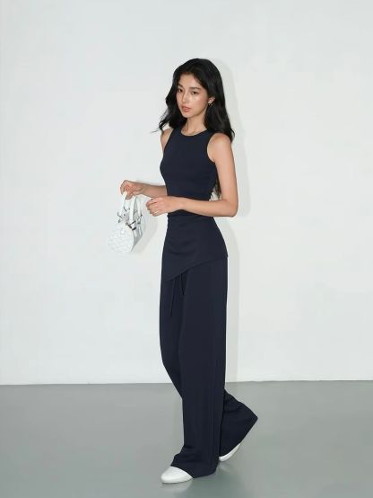Vachi Asymmetric Longline Top & Soft Drape Pants (Sold Seperately)