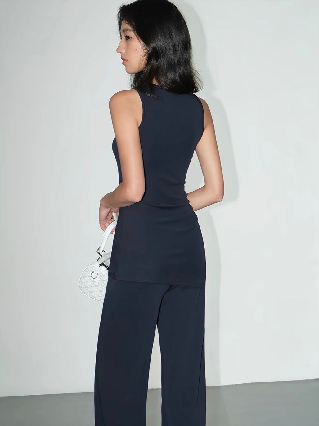 Vachi Asymmetric Longline Top & Soft Drape Pants (Sold Seperately)