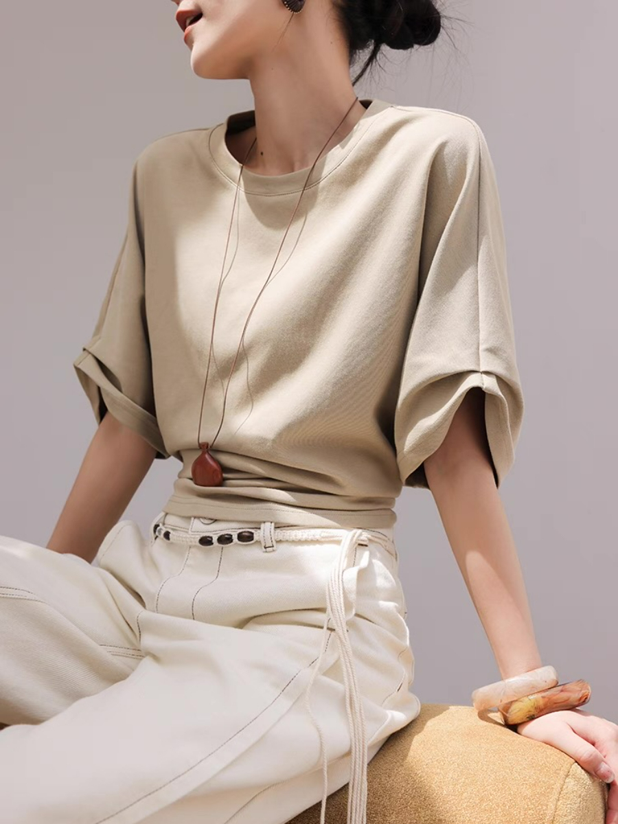 Mitty Mid Sleeve Crew Neck Top