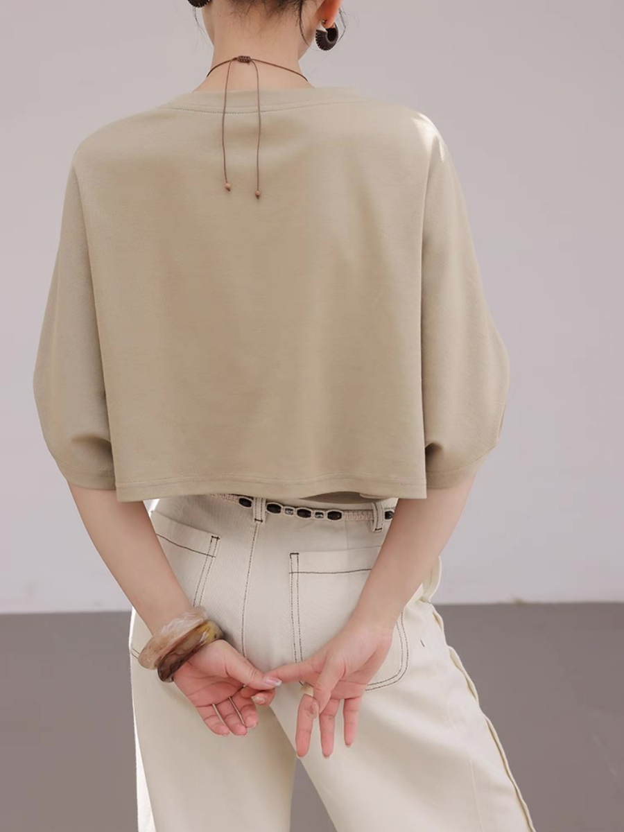 Mitty Mid Sleeve Crew Neck Top