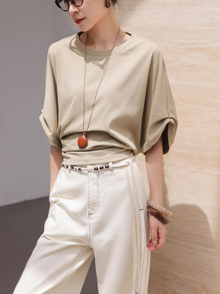 Mitty Mid Sleeve Crew Neck Top