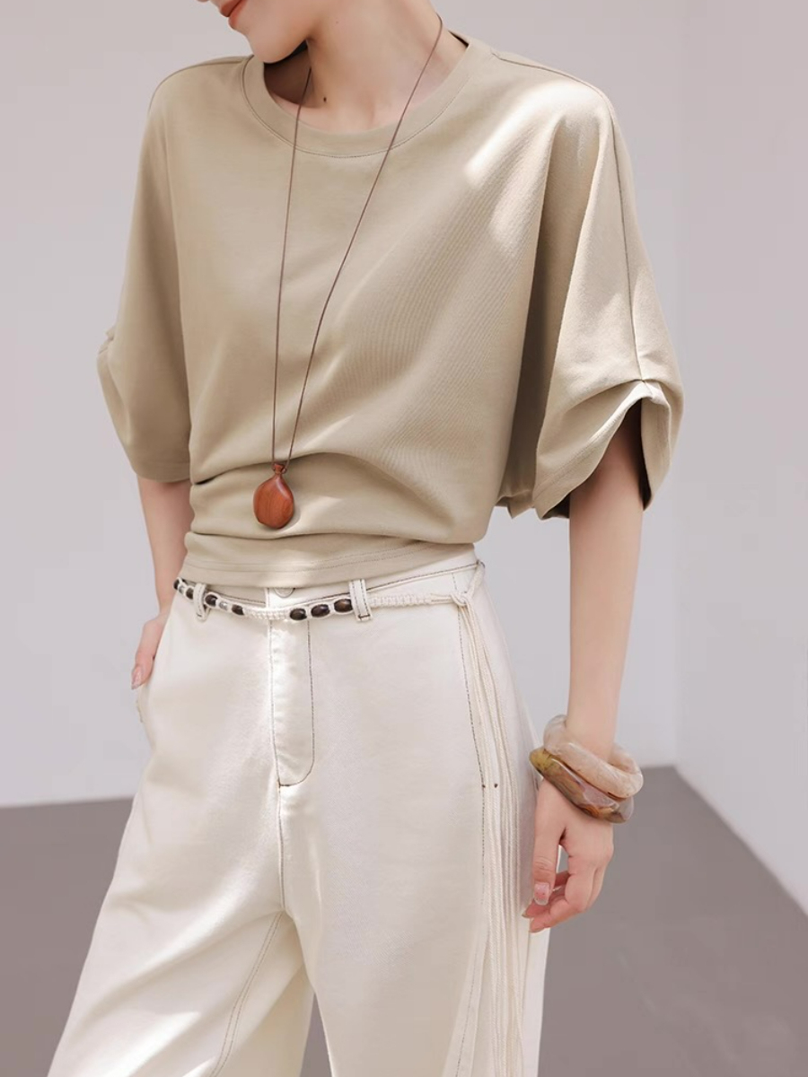 Mitty Mid Sleeve Crew Neck Top