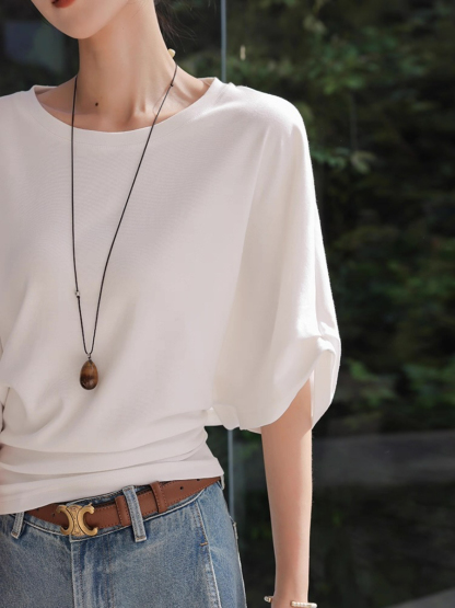 Mitty Mid Sleeve Crew Neck Top