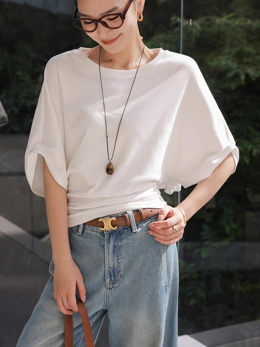 Mitty Mid Sleeve Crew Neck Top