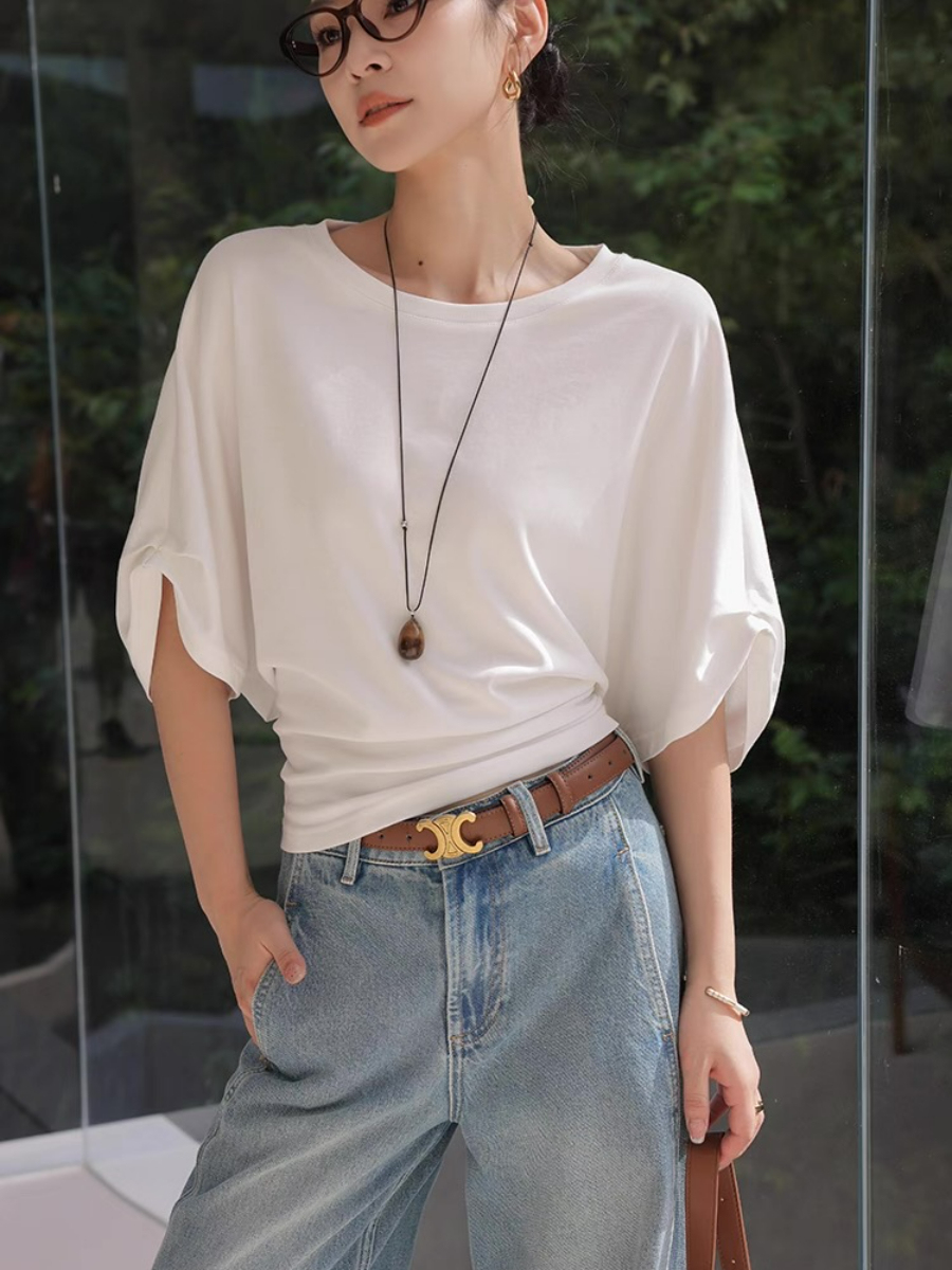 Mitty Mid Sleeve Crew Neck Top