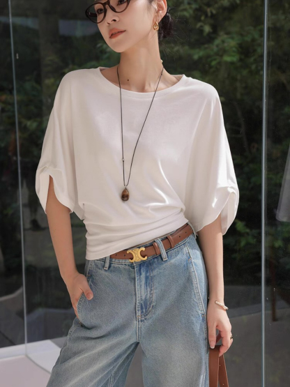 Mitty Mid Sleeve Crew Neck Top