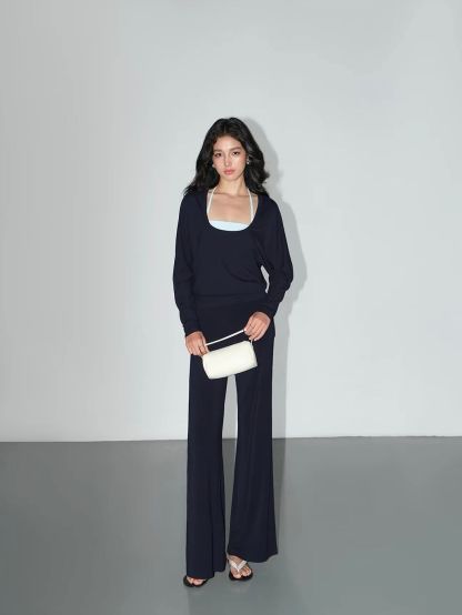 Vaiana Three-Piece Casual Knit Top & Panel Overlay Pants (Sold Seperately)