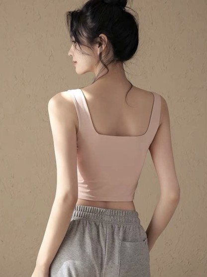 Dane Square Neck Padded Crop Top-The Black Bow-