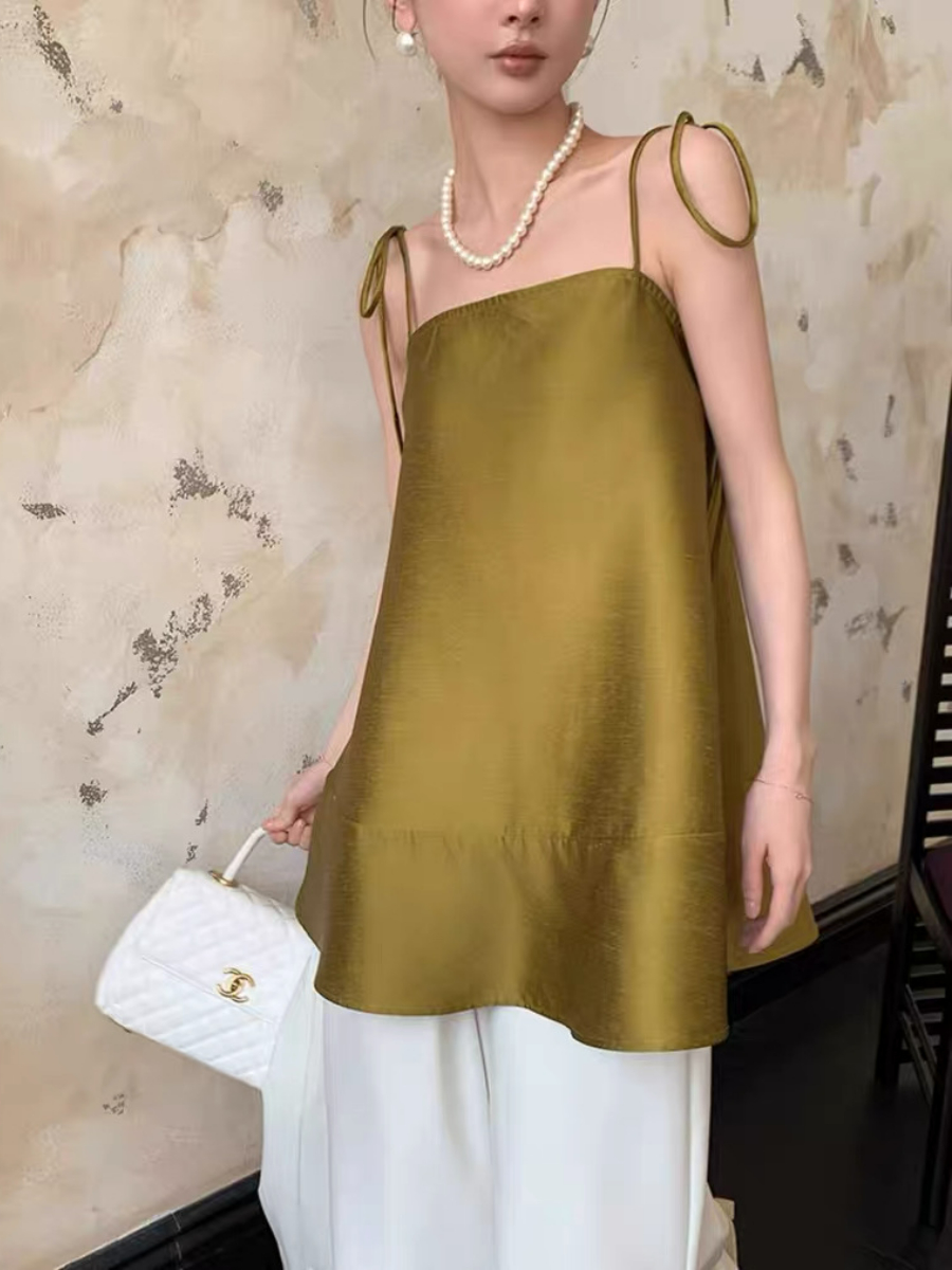 Yara Ribbon Tied Flare Cami Top