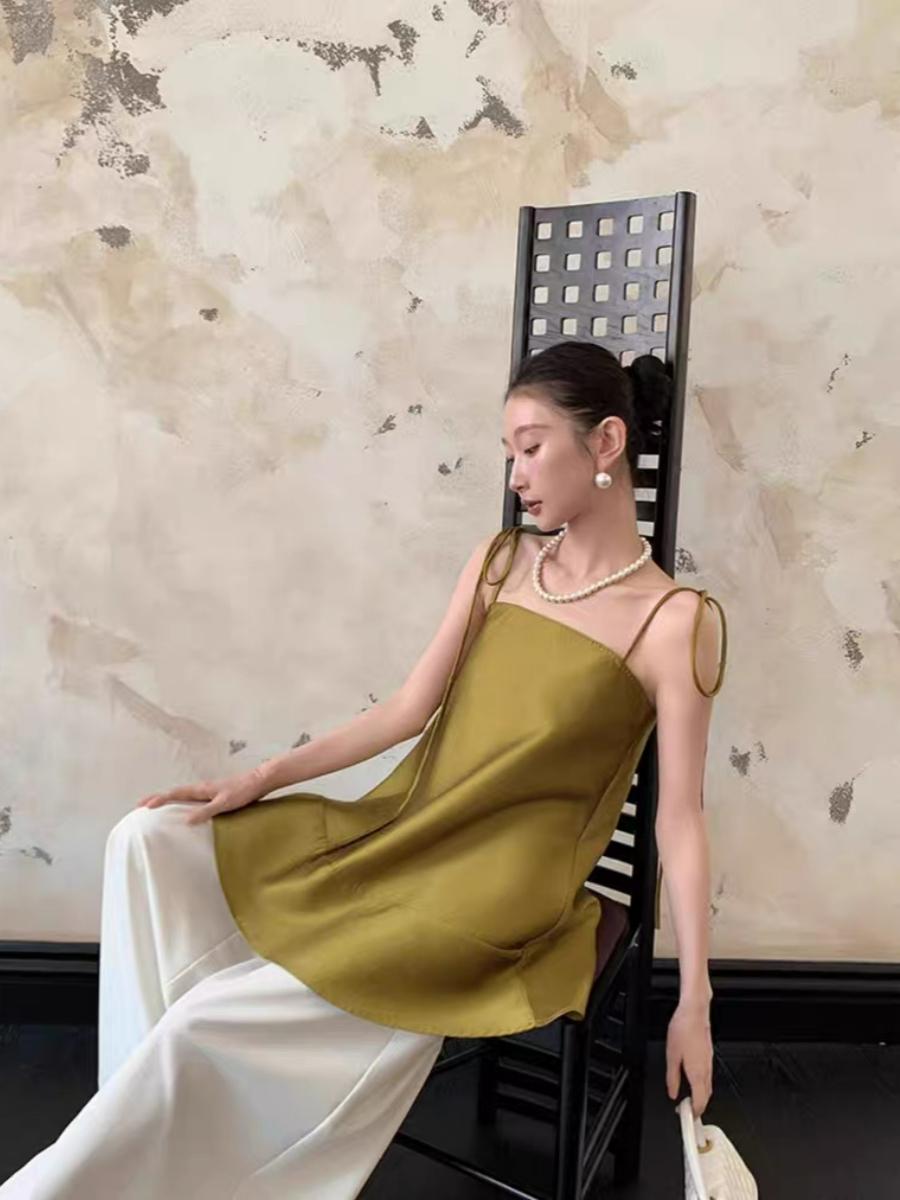 Yara Ribbon Tied Flare Cami Top