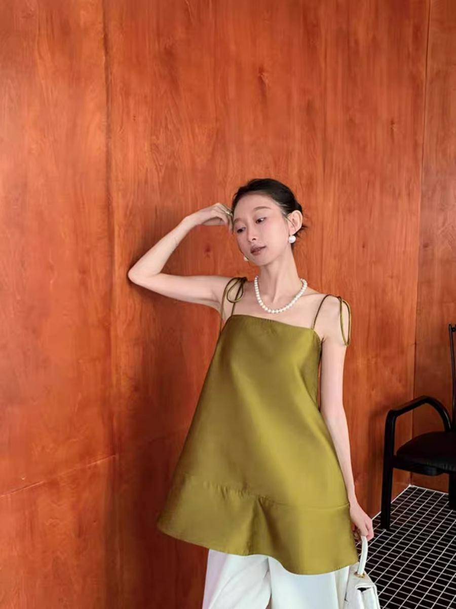 Yara Ribbon Tied Flare Cami Top