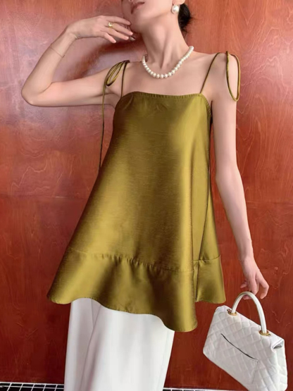 Yara Ribbon Tied Flare Cami Top